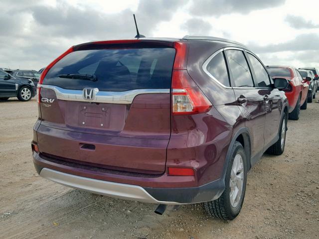 2HKRM3H7XFH542152 - 2015 HONDA CR-V EXL BURGUNDY photo 4