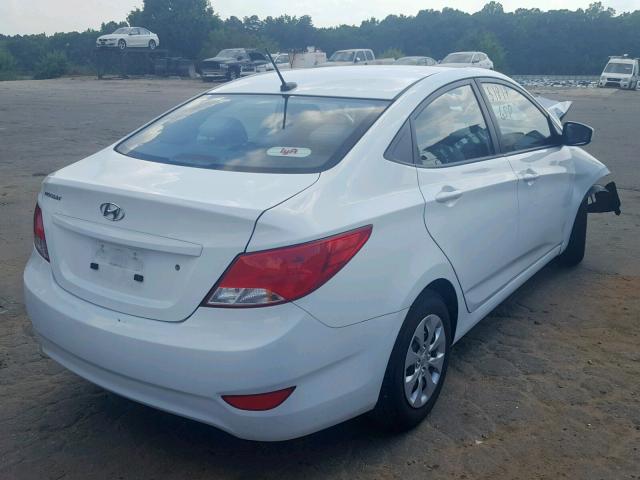 KMHCT4AE4GU070380 - 2016 HYUNDAI ACCENT SE WHITE photo 4