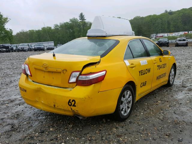 4T1BB46K99U104443 - 2009 TOYOTA CAMRY HYBR YELLOW photo 4