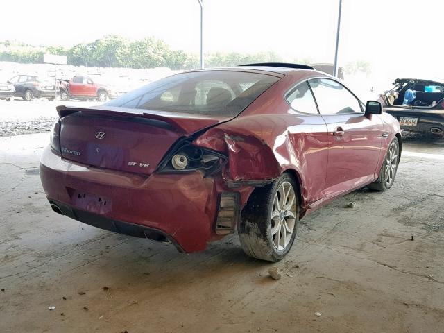 KMHHN66F47U249547 - 2007 HYUNDAI TIBURON GT BURGUNDY photo 4