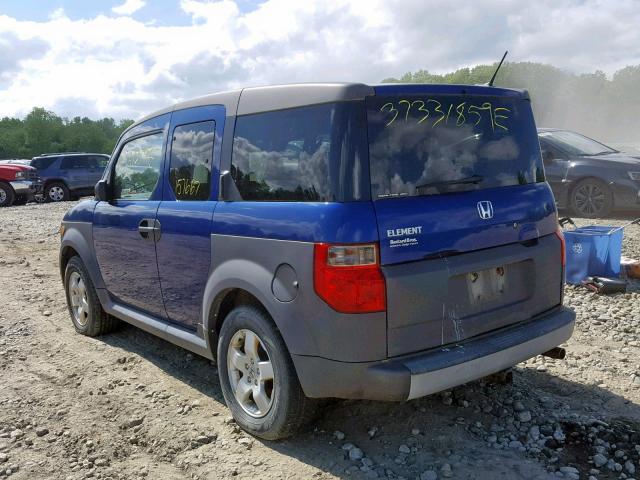 5J6YH276X5L019611 - 2005 HONDA ELEMENT EX BLUE photo 3