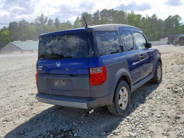 5J6YH276X5L019611 - 2005 HONDA ELEMENT EX BLUE photo 4