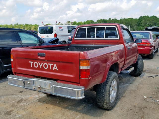 JT4RN01P8M7050517 - 1991 TOYOTA PICKUP 1/2 MAROON photo 4