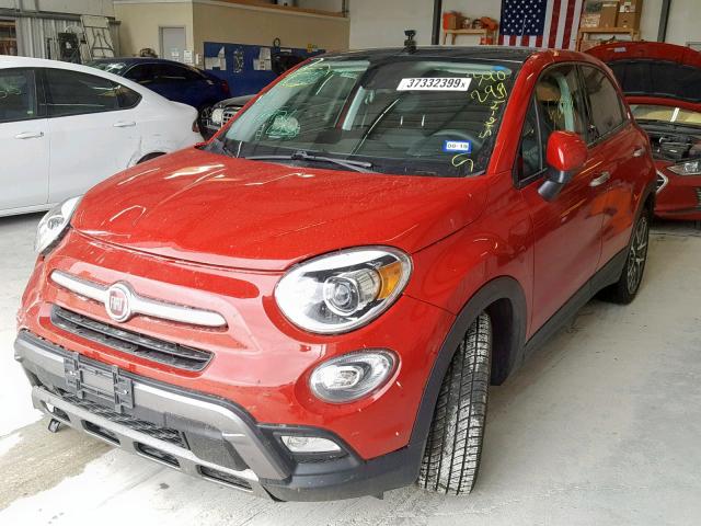 ZFBCFXET0GP390299 - 2016 FIAT 500X TREKK RED photo 2