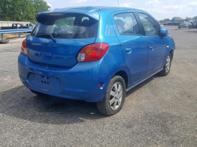 ML32A3HJXEH003861 - 2014 MITSUBISHI MIRAGE DE BLUE photo 4