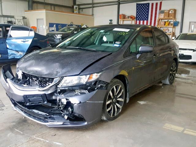 2HGFB2F91FH514872 - 2015 HONDA CIVIC EXL GRAY photo 2