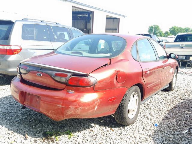 1FAFP52U0WG116677 - 1998 FORD TAURUS LX BURGUNDY photo 4