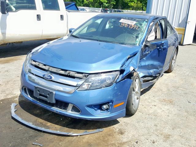 3FAHP0KC3AR382392 - 2010 FORD FUSION SPO BLUE photo 2