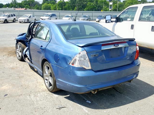 3FAHP0KC3AR382392 - 2010 FORD FUSION SPO BLUE photo 3