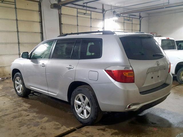 5TDBK3EH7AS024247 - 2010 TOYOTA HIGHLANDER SILVER photo 3