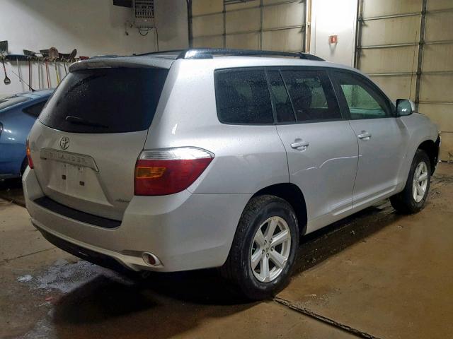 5TDBK3EH7AS024247 - 2010 TOYOTA HIGHLANDER SILVER photo 4