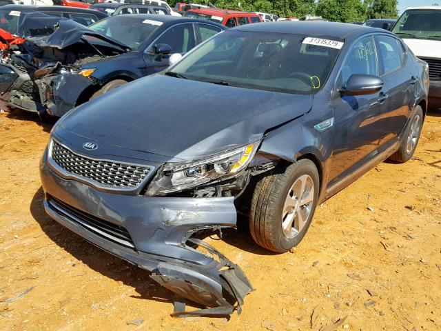 KNAGM4AD8E5064144 - 2014 KIA OPTIMA HYB GRAY photo 2