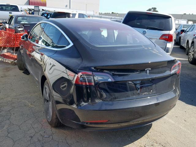 5YJ3E1EA1JF020993 - 2018 TESLA MODEL 3 BLACK photo 3