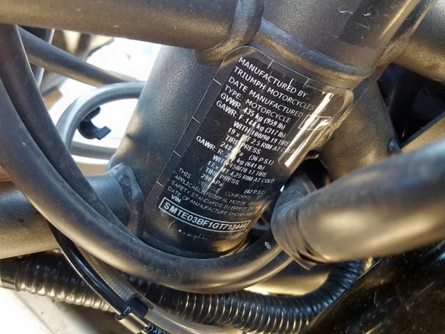 SMTE03BF1GT713444 - 2016 TRIUMPH MOTORCYCLE TIGER 800 BLACK photo 10