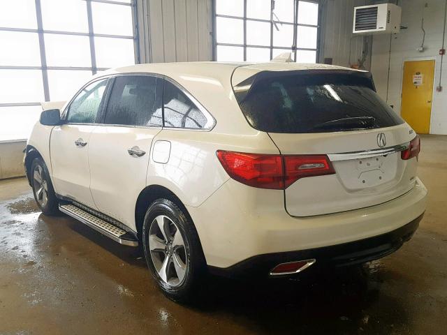 5FRYD4H23EB018357 - 2014 ACURA MDX WHITE photo 3