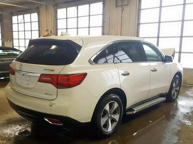 5FRYD4H23EB018357 - 2014 ACURA MDX WHITE photo 4