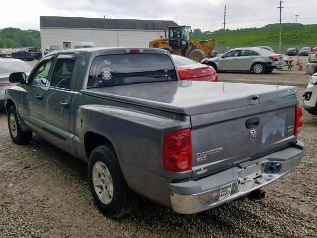 1D7HE48N95S337912 - 2005 DODGE DAKOTA QUA GRAY photo 3