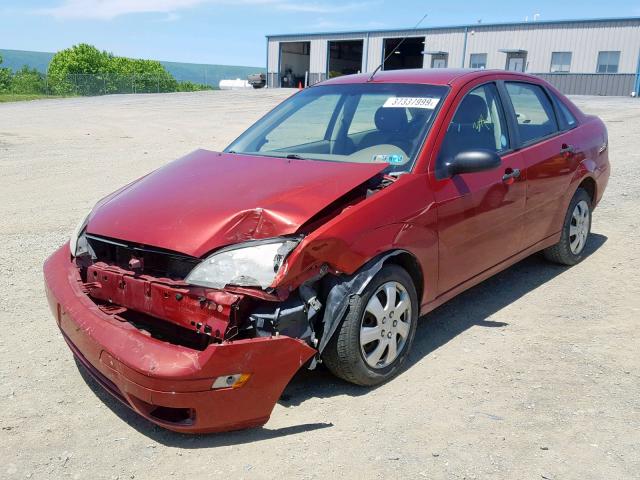 1FAFP34N75W244915 - 2005 FORD FOCUS ZX4 RED photo 2