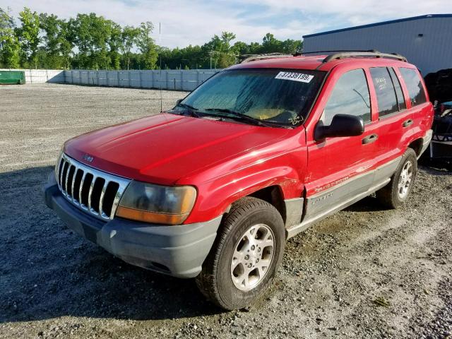 1J4G248S5YC203380 - 2000 JEEP GRAND CHER RED photo 2
