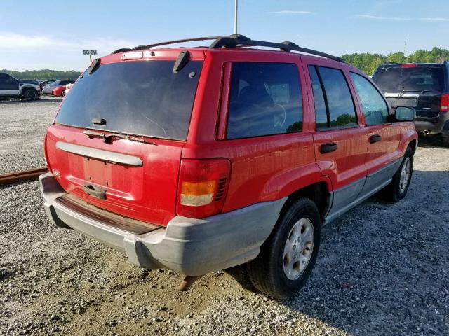 1J4G248S5YC203380 - 2000 JEEP GRAND CHER RED photo 4