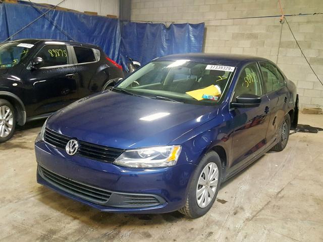 3VW2K7AJ8DM278373 - 2013 VOLKSWAGEN JETTA BASE BLUE photo 2