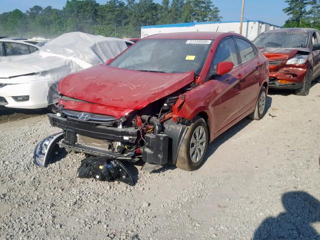 KMHCT4AE0HU328640 - 2017 HYUNDAI ACCENT SE RED photo 2