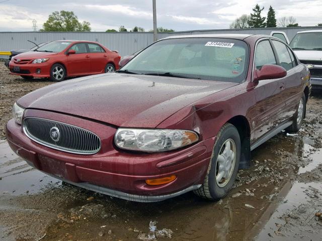 1G4HR54K91U174298 - 2001 BUICK LESABRE LI BURGUNDY photo 2