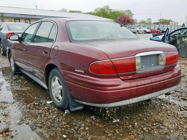 1G4HR54K91U174298 - 2001 BUICK LESABRE LI BURGUNDY photo 3