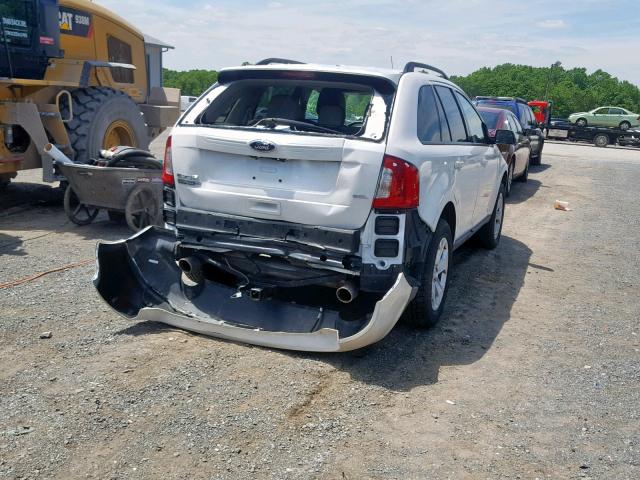 2FMDK3JC3DBC11053 - 2013 FORD EDGE SEL WHITE photo 4