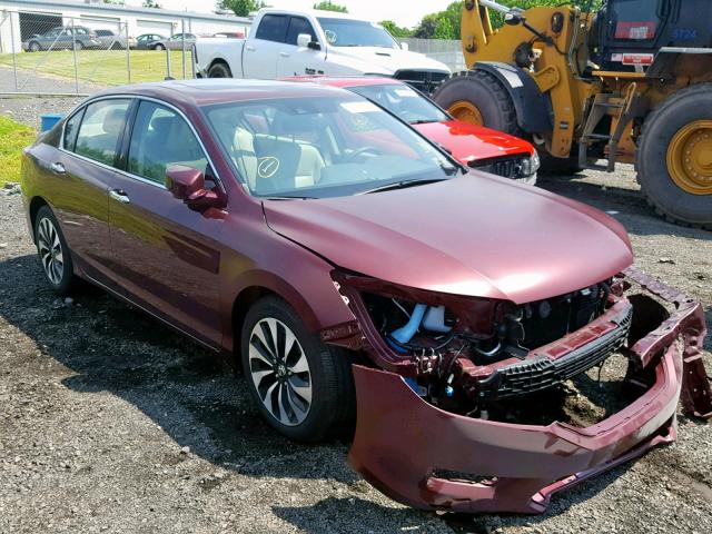 1HGCR6F77FA014959 - 2015 HONDA ACCORD HYB MAROON photo 1