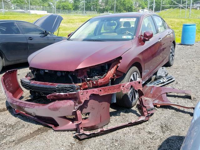 1HGCR6F77FA014959 - 2015 HONDA ACCORD HYB MAROON photo 2