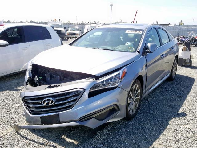 5NPE34AF9HH550691 - 2017 HYUNDAI SONATA SPO GRAY photo 2