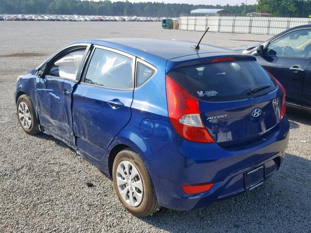 KMHCT5AE7GU280011 - 2016 HYUNDAI ACCENT SE BLUE photo 3