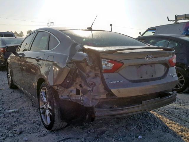 3FA6P0K90DR265448 - 2013 FORD FUSION TIT GRAY photo 3