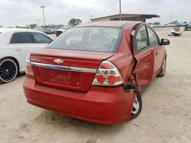 KL1TD5DE0BB129617 - 2011 CHEVROLET AVEO LS RED photo 4