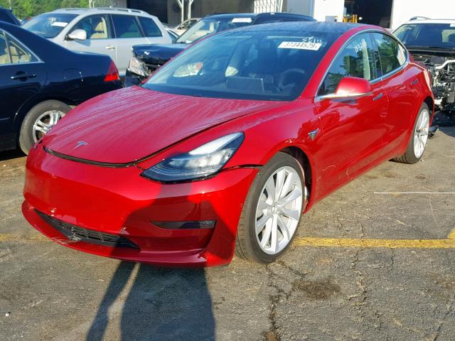 5YJ3E1EAXJF013623 - 2018 TESLA MODEL 3 RED photo 2