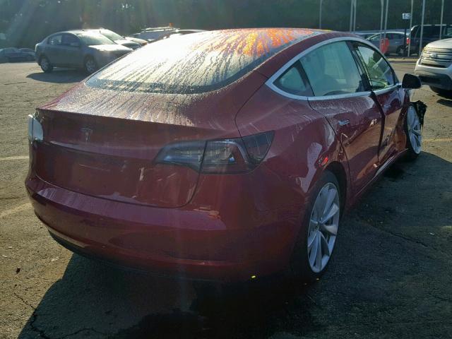 5YJ3E1EAXJF013623 - 2018 TESLA MODEL 3 RED photo 4