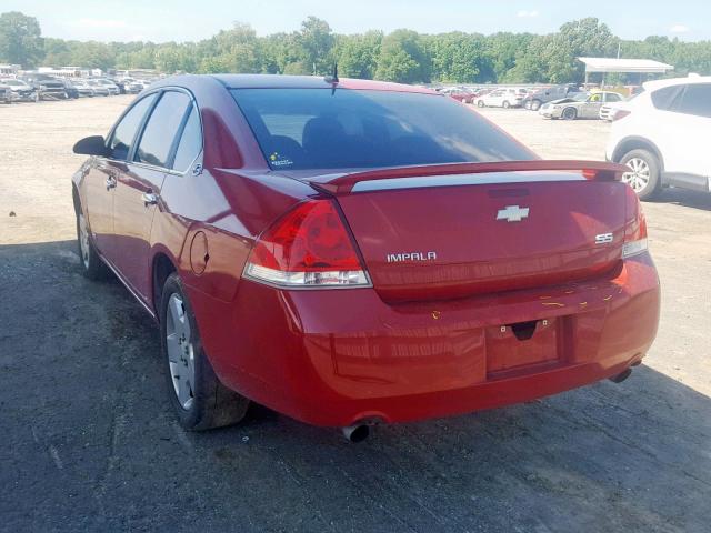 2G1WD58C281222204 - 2008 CHEVROLET IMPALA SUP Қызыл фото 3