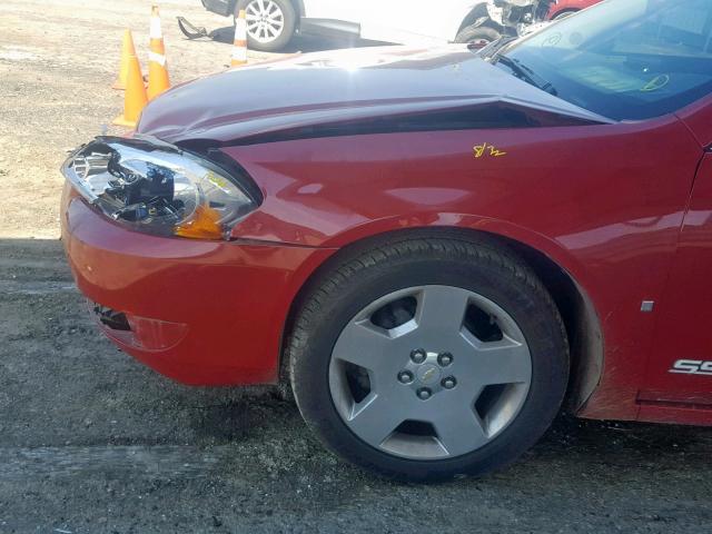 2G1WD58C281222204 - 2008 CHEVROLET IMPALA SUP Қызыл фото 9