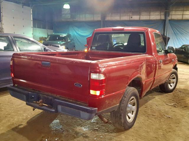 1FTYR10DX4PA25177 - 2004 FORD RANGER RED photo 4