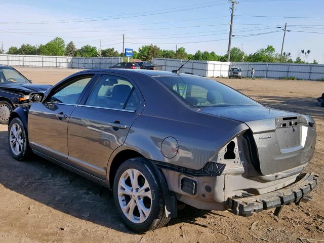 3FAHP0HA1CR114272 - 2012 FORD FUSION SE GRAY photo 3