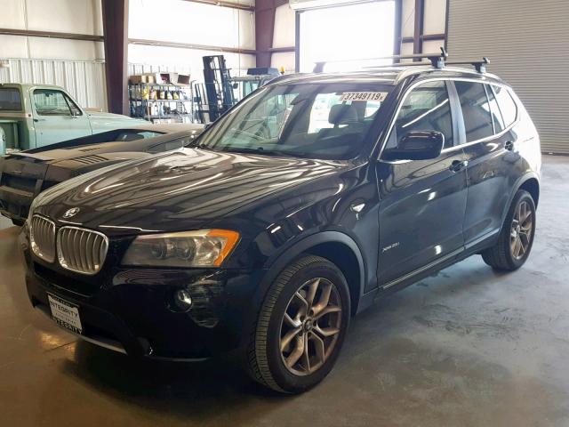 5UXWX7C51BL733938 - 2011 BMW X3 XDRIVE3 BLACK photo 2