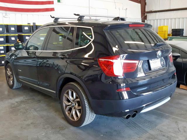 5UXWX7C51BL733938 - 2011 BMW X3 XDRIVE3 BLACK photo 3