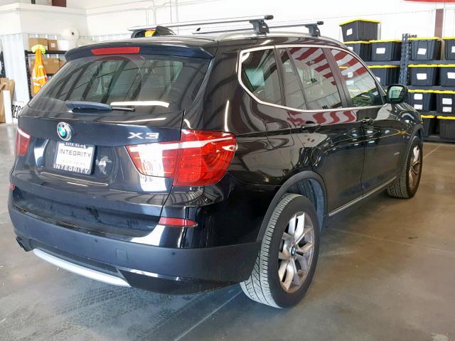 5UXWX7C51BL733938 - 2011 BMW X3 XDRIVE3 BLACK photo 4