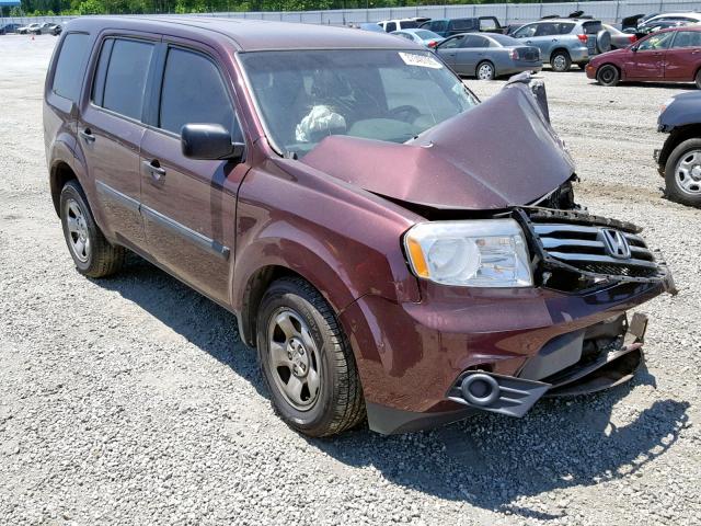 5FNYF3H22DB041942 - 2013 HONDA PILOT LX PURPLE photo 1