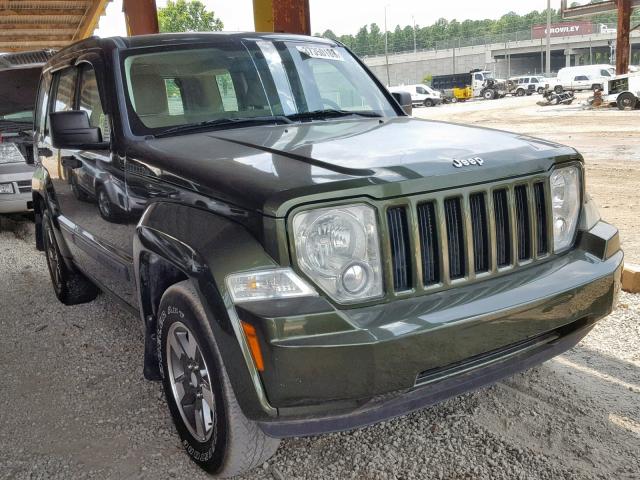 1J8GP28K28W165321 - 2008 JEEP LIBERTY SP GREEN photo 1