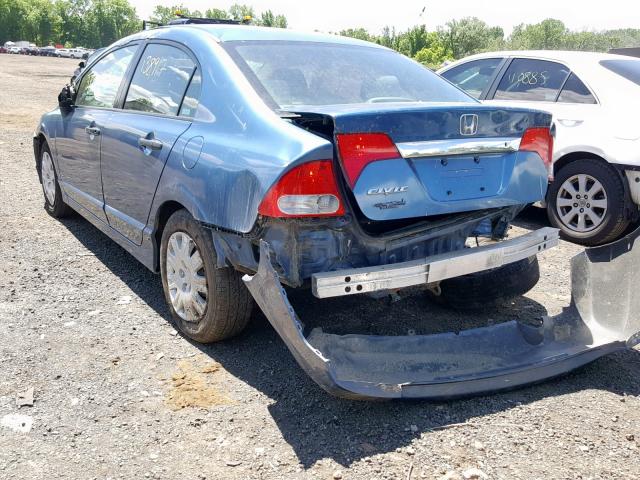 2HGFA16329H519656 - 2009 HONDA CIVIC VP BLUE photo 3