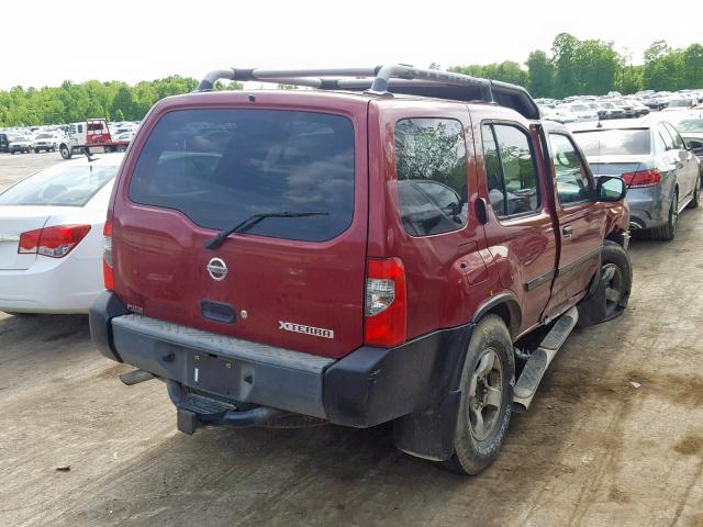 5N1ED28Y24C675266 - 2004 NISSAN XTERRA XE MAROON photo 4