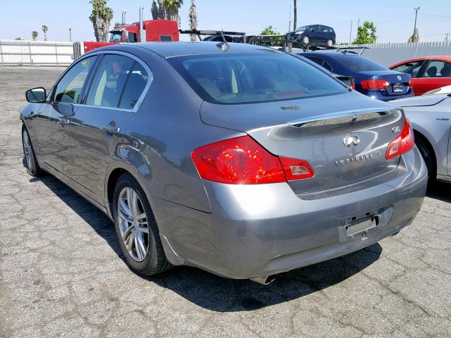 JN1DV6AP7CM810663 - 2012 INFINITI G25 BASE GRAY photo 3