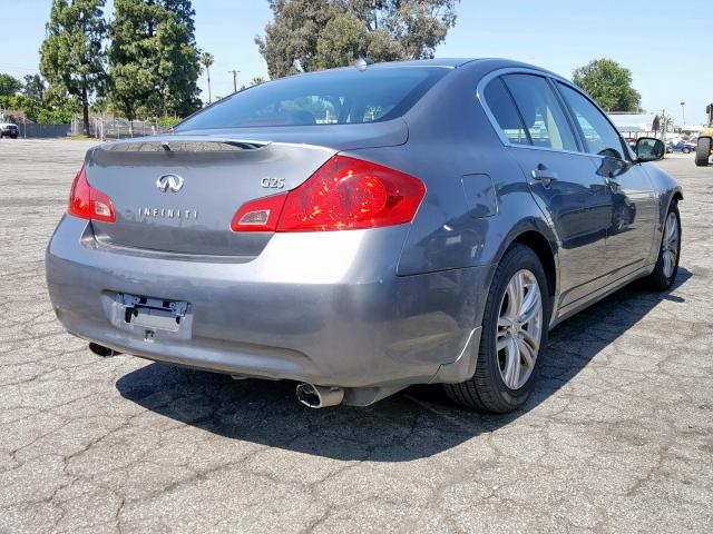 JN1DV6AP7CM810663 - 2012 INFINITI G25 BASE GRAY photo 4